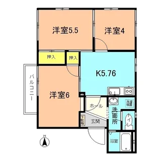 サンハイツ撫子B【2階】の間取り