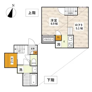 ADC健軍南ブルク【2階】の間取り