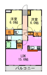 ゼファーシャンティオン蘇我弐番館【2階】の間取り