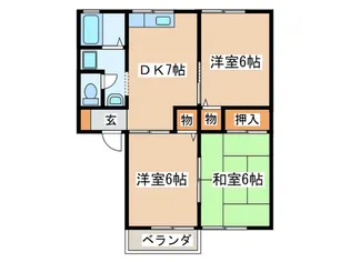 TRADサンリバー B【2階】の間取り