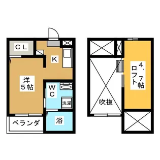 エクシア道徳【2階】の間取り