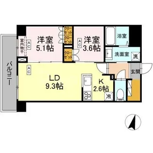 ロイジェント西新井【3階】の間取り