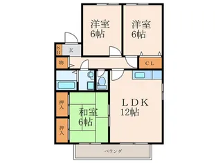 ニューセジュール緑ヶ丘D【2階】の間取り