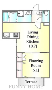 リュ デ セリジエ【1階】の間取り