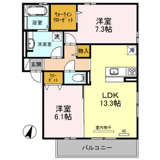 アビタシオン桂川【3階】の間取り