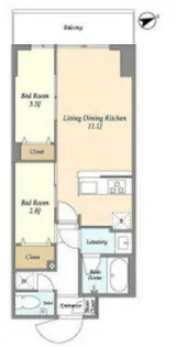 アルファコート亀戸2【1階】の間取り