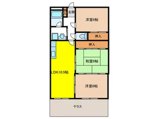 第5三城ハイツ【1階】の間取り