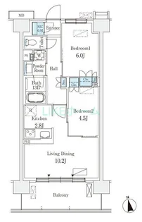 スカイグランデ津田沼【10階】の間取り