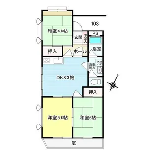 セントラルハイツ東川口【1階】の間取り
