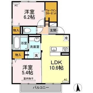 ボン ボヌールM&N【2階】の間取り