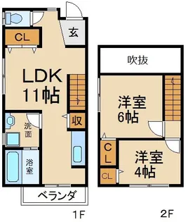 キャルムコート星田【1階】の間取り