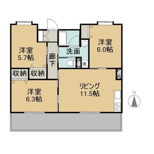 西焼津メゾン小石川【1階】の間取り