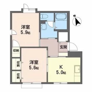 クレセントK【1階】の間取り