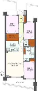 クレストフォルム生田グランヒルズサウスコート【1階】の間取り