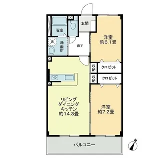 フォブールロジュマンI【2階】の間取り