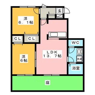 Belle Garden 下西郷【1階】の間取り