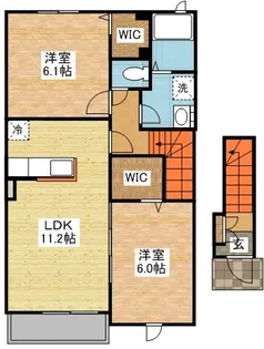 ヒルズワン・橘【2階】の間取り