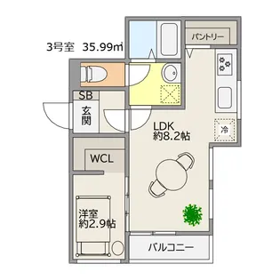 TRIOVE JR久留米アクシス【2階】の間取り