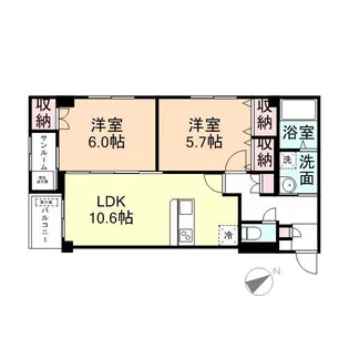プリズムとなみ中神町【1階】の間取り