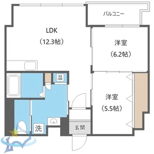 プレミアムガーデン北円山【5階】の間取り