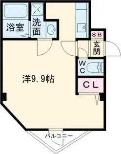 オプンティア大師前【1階】の間取り