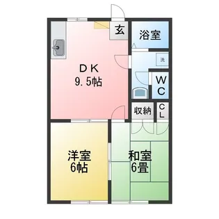 黒沼ハイツ【1階】の間取り