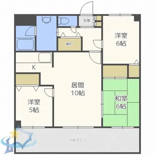 ライオンズマンション西線6条【4階】の間取り