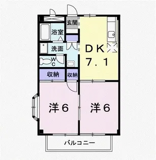 パルネット夜越【2階】の間取り