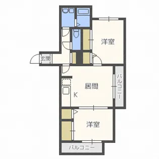 カーム北6条【3階】の間取り