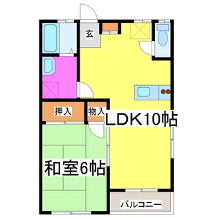 コーポさつき【1階】の間取り