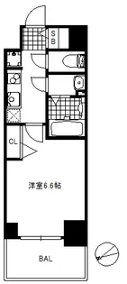 プレサンスハーバーランドアンド・シー【11階】の間取り