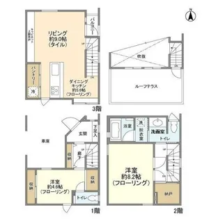 東京都世田谷区池尻4【一戸建】の間取り