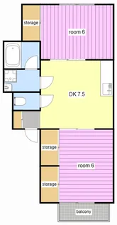イエローハウス城西A【2階】の間取り