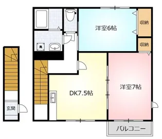 メゾン・ド・アンソレー【2階】の間取り