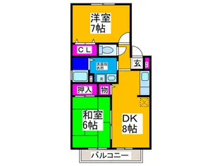トリヴァンベール松川【2階】の間取り