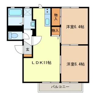プレステージすずかB【2階】の間取り