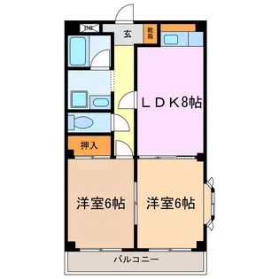 ヴィラ青嵐【2階】の間取り