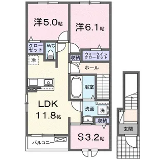 ヴィラハーツデール【2階】の間取り