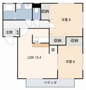 アメージングコートI B棟【1階】の間取り