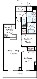 ヴェルデ若葉【2階】の間取り