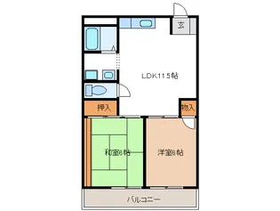 三浦シティーハイツ【4階】の間取り