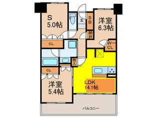 グランカサーレ北千里【2階】の間取り