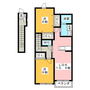 メゾンアルカンシェルA【2階】の間取り
