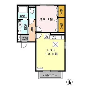 アスピラシオン B【1階】の間取り