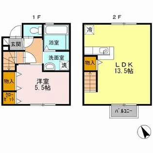 フォンテーネ【1階】の間取り