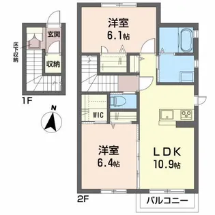 シャーメゾン宮野中央B【2階】の間取り