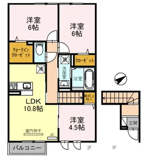 兵庫県加古川市加古川町稲屋【アパート】の間取り