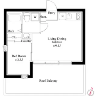 モダンテラス南青山【5階】の間取り