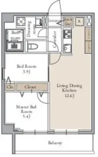 グランカーサ日暮里【8階】の間取り
