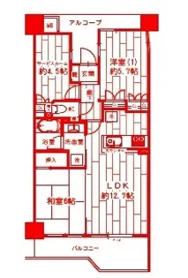 2SLDKの間取り画像